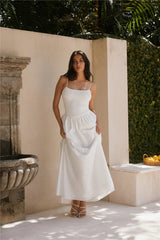 Whispering Willow Maxi Dress White