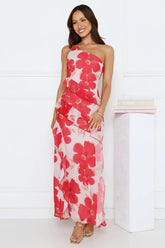 Summer Serenade One Shoulder Maxi Dress Pink