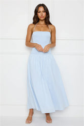 Unmatched Energy Halter Maxi Dress Blue