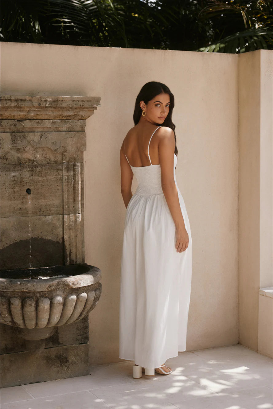 Whispering Willow Maxi Dress White