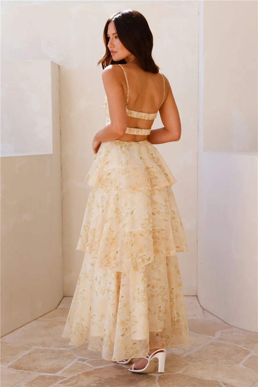 Sun Shining Through Maxi Dress Yellow