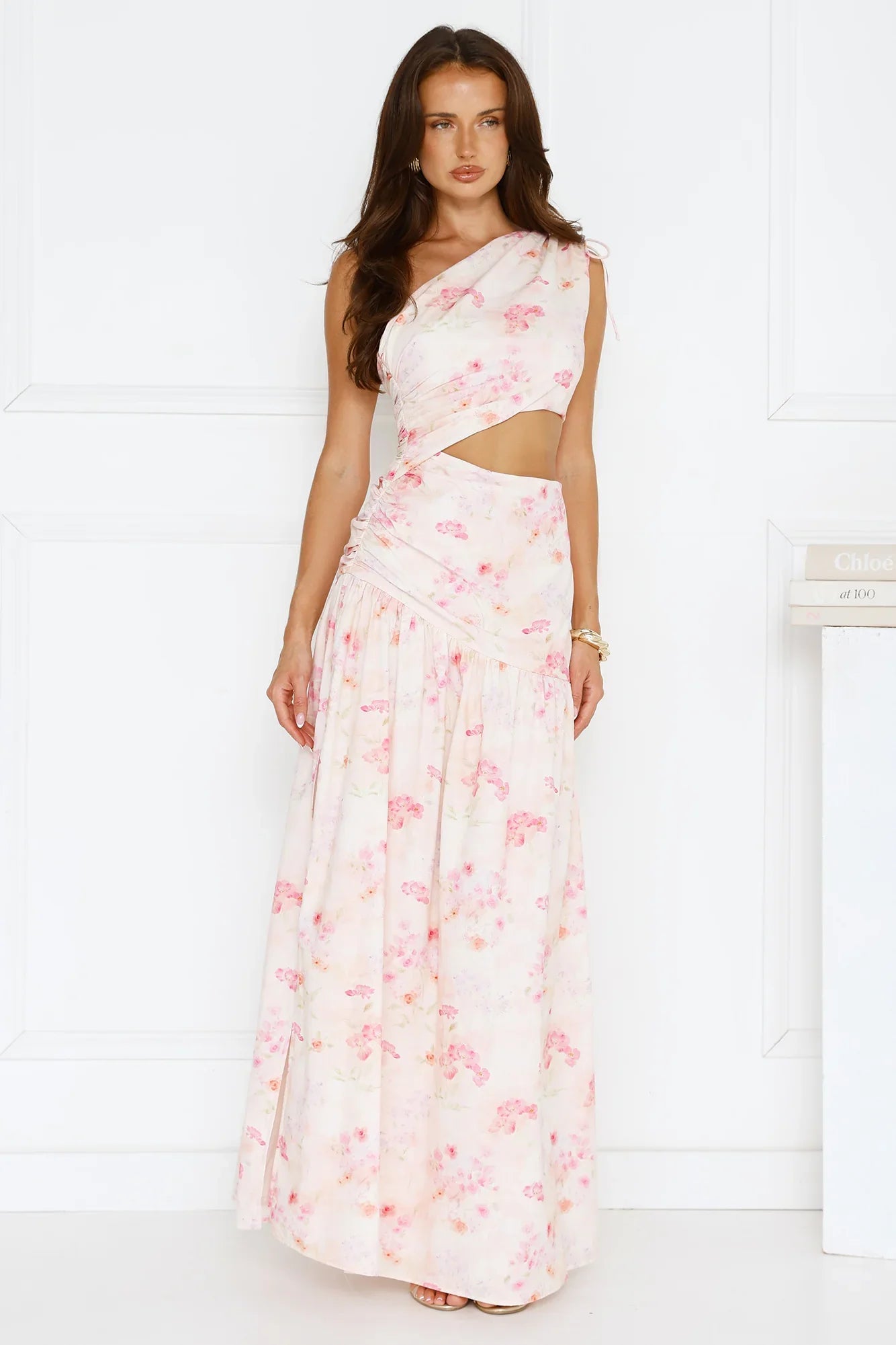 Summer Petals One Shoulder Maxi Dress Print