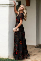 Valen Maxi Dress | Black Multi